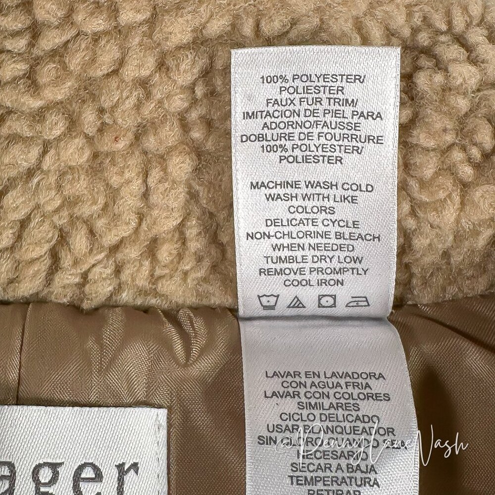 Villager by Liz Clairborne Sherpa Lined Vest Size 2 Tan - Picture 3 of 9